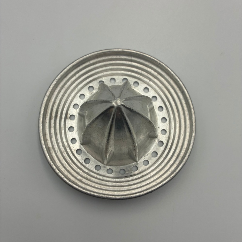Vintage Cast Aluminum Citrus Juicer Reamer Insert Silver Metal Straining Tool